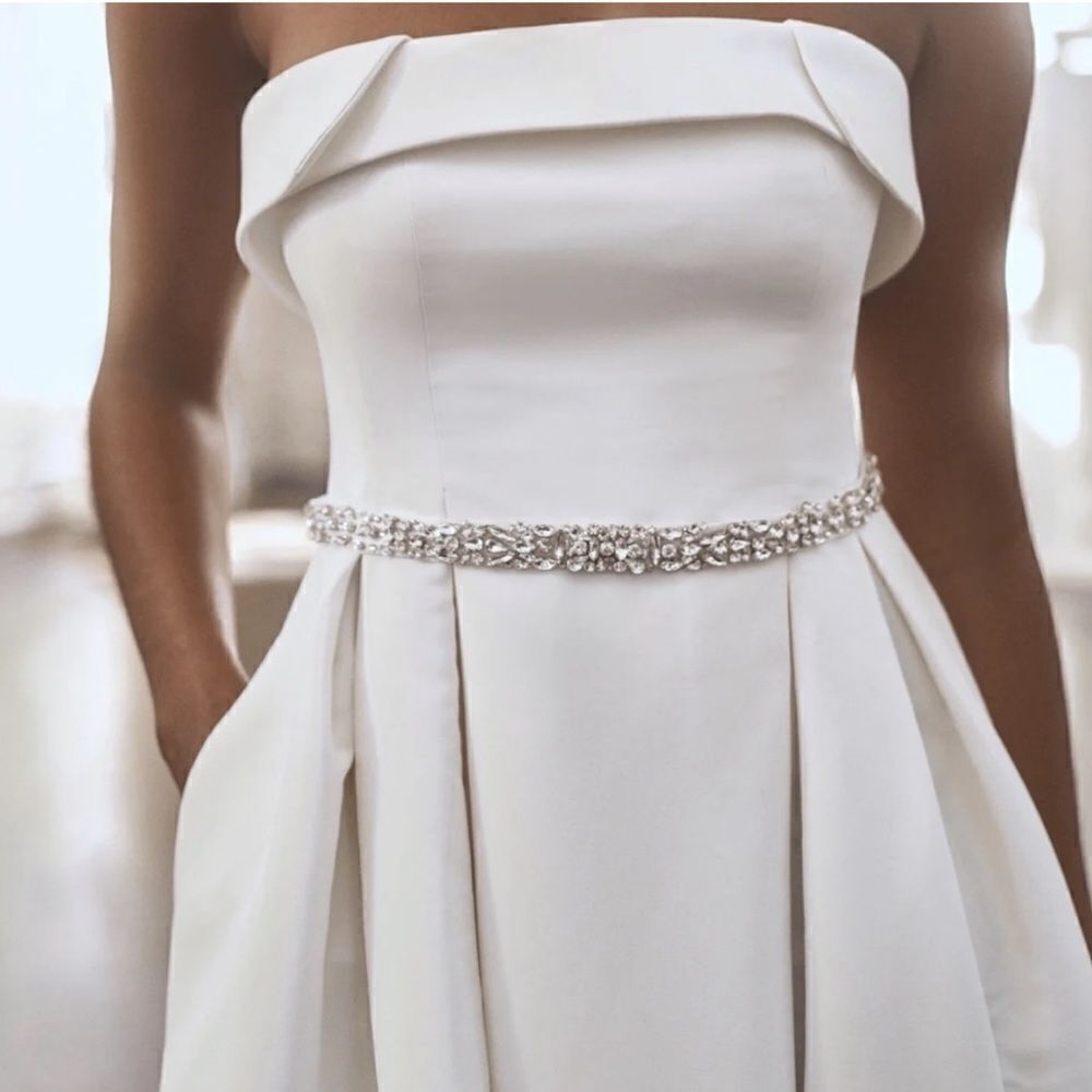 Sachin + Babi Cream Strapless Gown - Picture 9 of 13